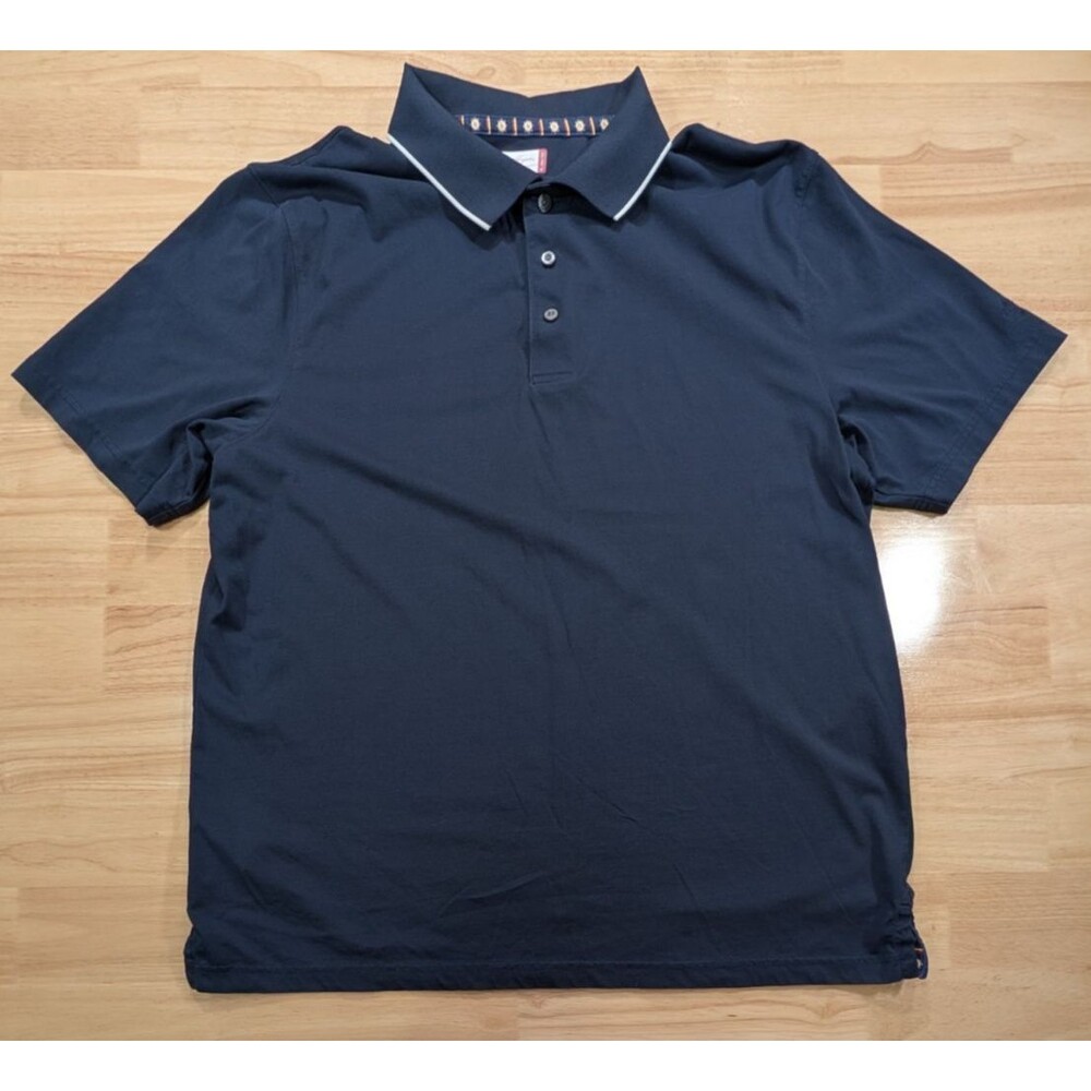 Ben Hogan Shirt Mens XL Blue Polo Short Sleeve Contrast Collar Tipping Golf